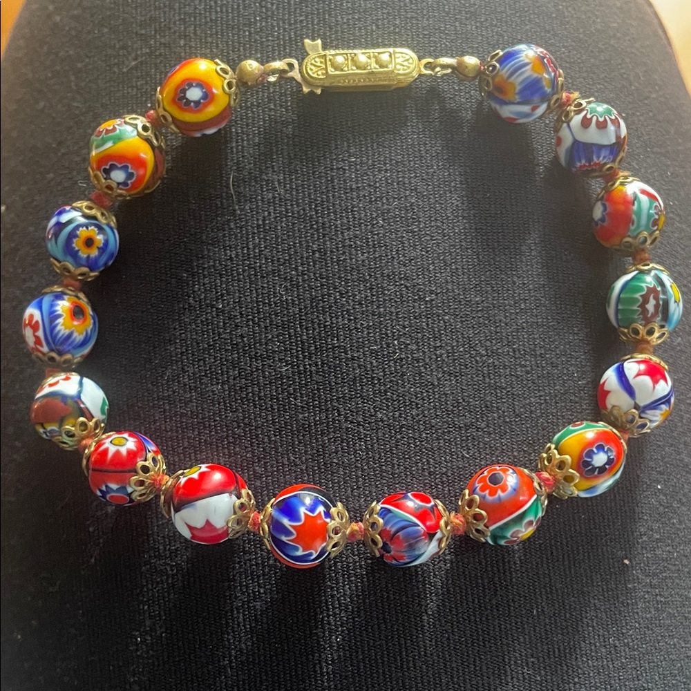 Vibrant Floral Beaded Bracelet